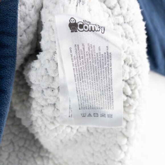 Comfy Jr. Youth Size Oversized Blue Blanket Sherpa One Size Hood - Picture 8 of 11